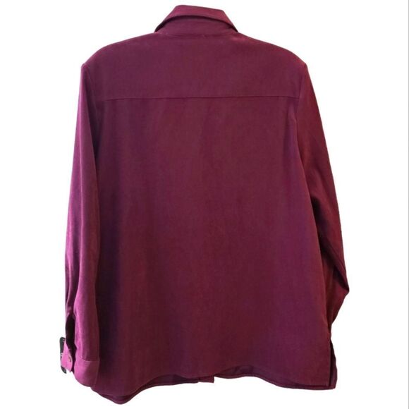 Brownstone Studio Vintage Suede Feel Maroon Button Down Shirt - Picture 2 of 8